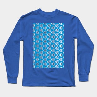 Electric Blue Blossoms Long Sleeve T-Shirt